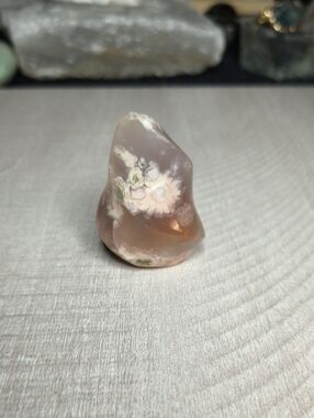 #60 Natural Flower Agate Flame Carving | 2" Polished Crystal Specimen with UV